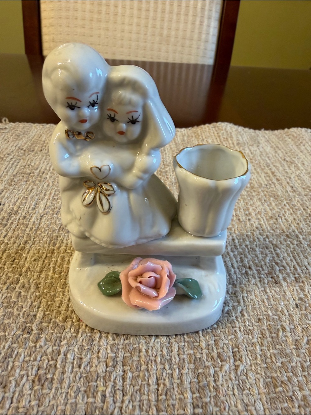 Vintage Bride & Groom Porcelain Figurine/Cake Topper